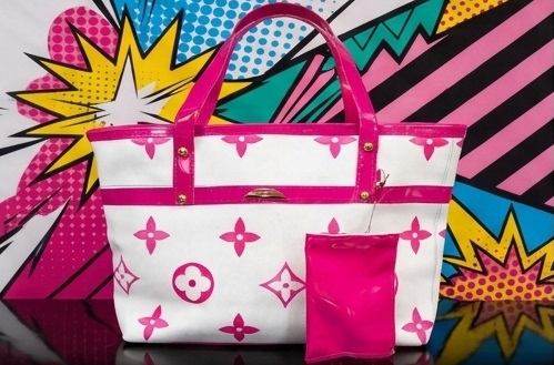 Pink & White Floral Print Tote Bag with Matching Pouch - Image 2