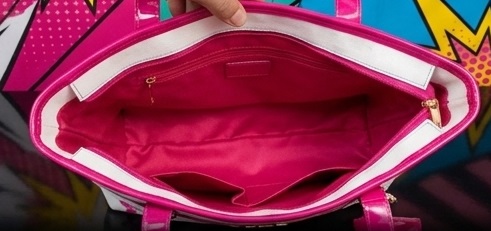 Pink & White Floral Print Tote Bag with Matching Pouch - Image 4