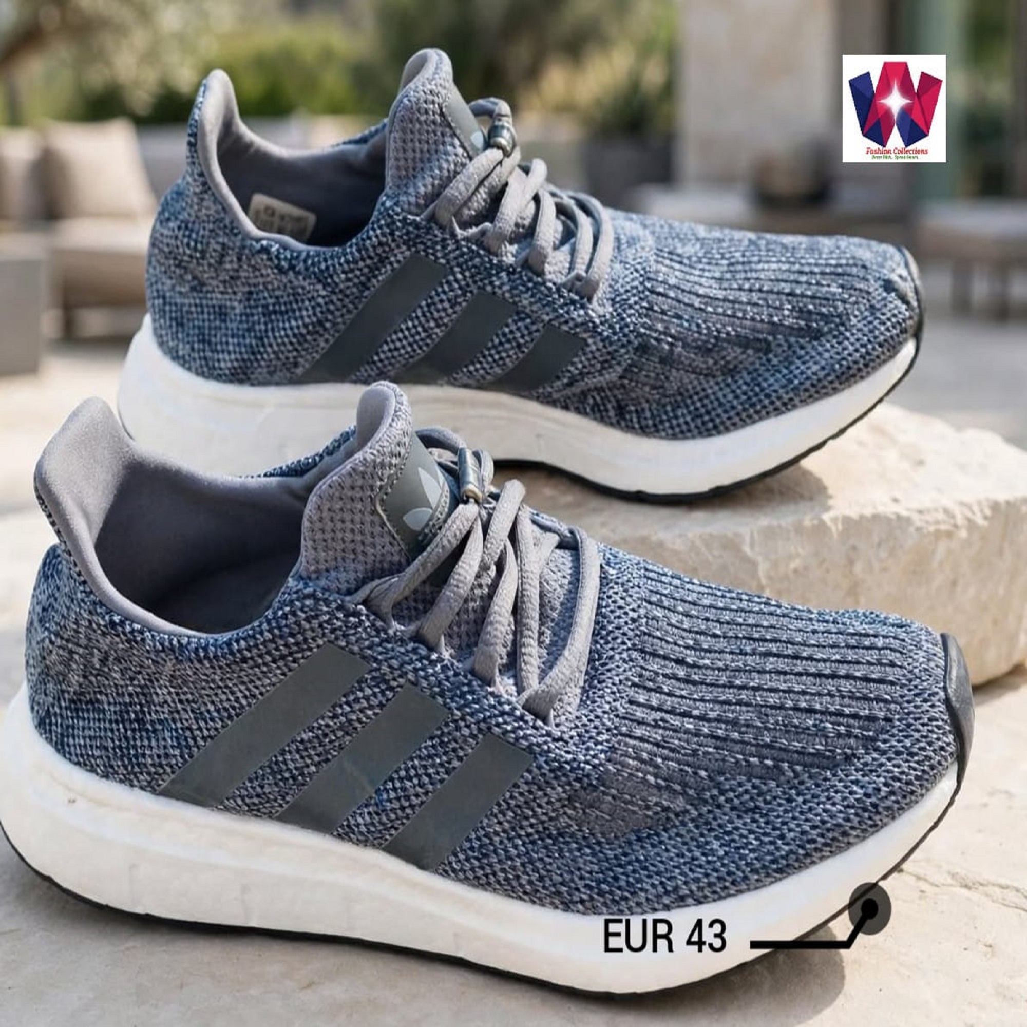 GrayKnit Lace-Up Running Sneakers