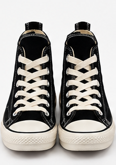 Black & White High-Top Canvas Sneakers - Image 2