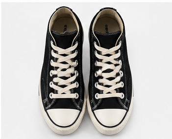 Black & White High-Top Canvas Sneakers - Image 4