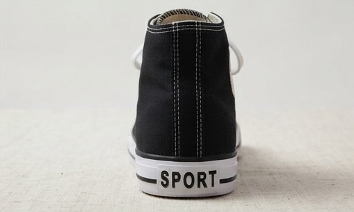 Classic Black and White High-Top Canvas Sneakers - Image 3