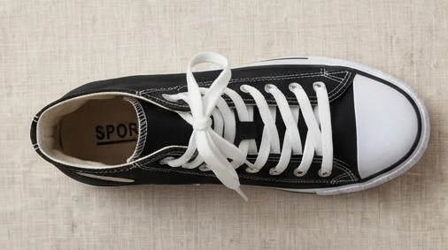 Classic Black and White High-Top Canvas Sneakers - Image 4