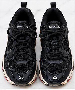 Black, White & Red Balenciaga Chunky Triple S-Style Sneakers - Image 2