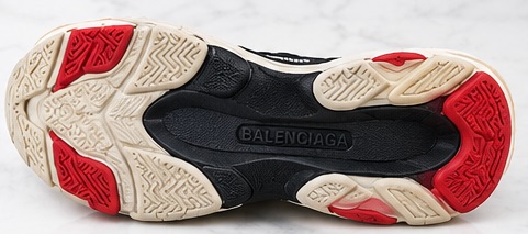 Black, White & Red Balenciaga Chunky Triple S-Style Sneakers - Image 4