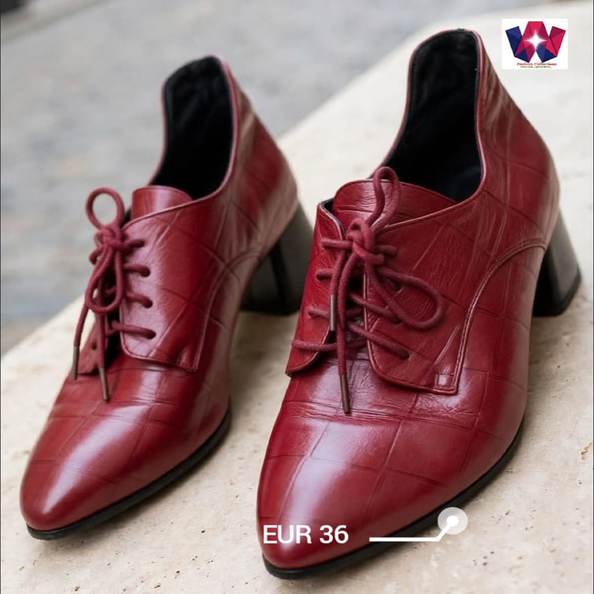 Women’s Red Patent Bow Block Heel Pumps
