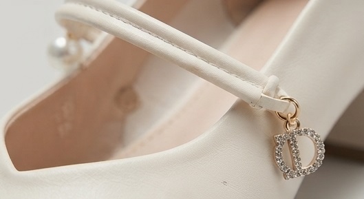 Pearl Charm Accent Mary Jane Block Heel Pumps - Image 3