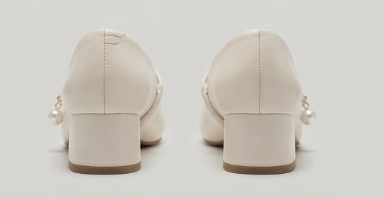 Pearl Charm Accent Mary Jane Block Heel Pumps - Image 5