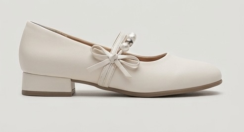 Bow & Pearl Accent Mary Jane Block Heel Pumps - Image 2