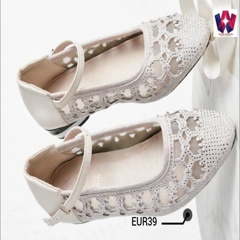 White Cutout Low Heel Mary Jane Shoes