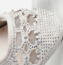 White Cutout Low Heel Mary Jane Shoes - Image 4