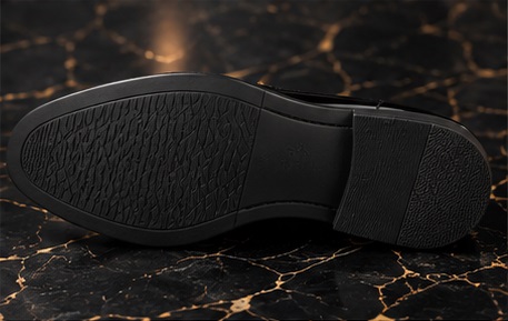 Black Patent-Style Gold Chain Loafers - Image 4