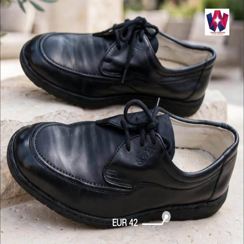 Men’s Black Casual Moccasin Lace-Up Shoes