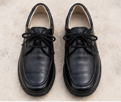Men’s Black Casual Moccasin Lace-Up Shoes - Image 2