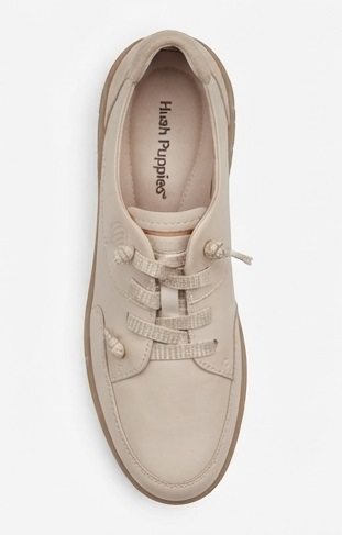 Beige Casual Leather Sneakers with Contrast Sole - Image 4