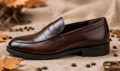 Men’s Dark Brown Classic Penny Loafers - Image 2