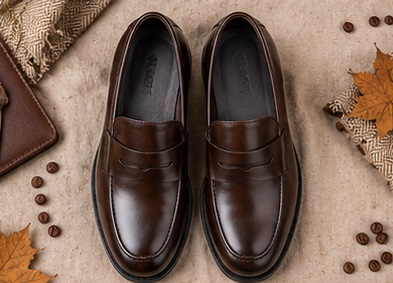 Men’s Dark Brown Classic Penny Loafers - Image 5