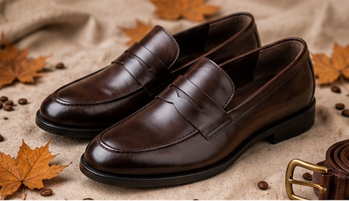Men’s Dark Brown Classic Penny Loafers - Image 6