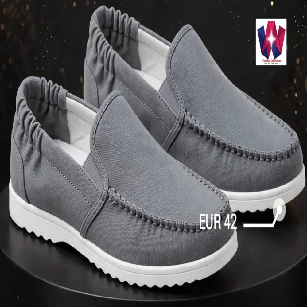 Grey Casual Slip-On Loafers