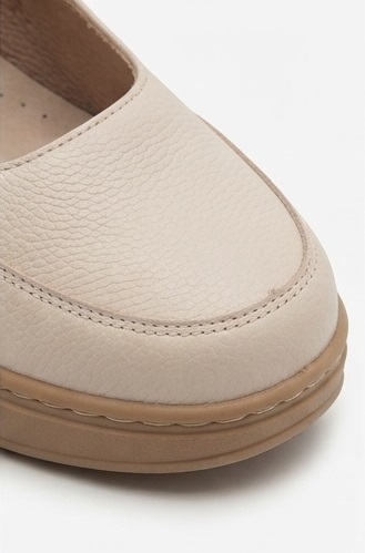 White and Brown Mary Jane Casual Flats - Image 2