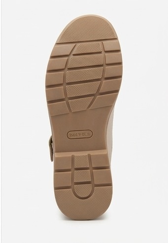 White and Brown Mary Jane Casual Flats - Image 6