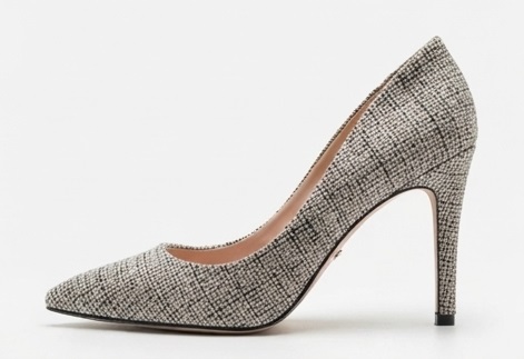 Grey Tweed Pointed-Toe High Heels - Image 2