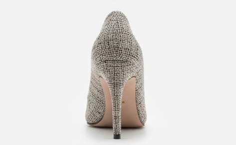 Grey Tweed Pointed-Toe High Heels - Image 3