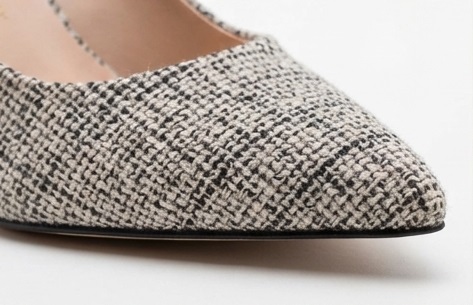 Grey Tweed Pointed-Toe High Heels - Image 4