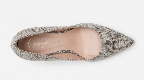 Grey Tweed Pointed-Toe High Heels - Image 5