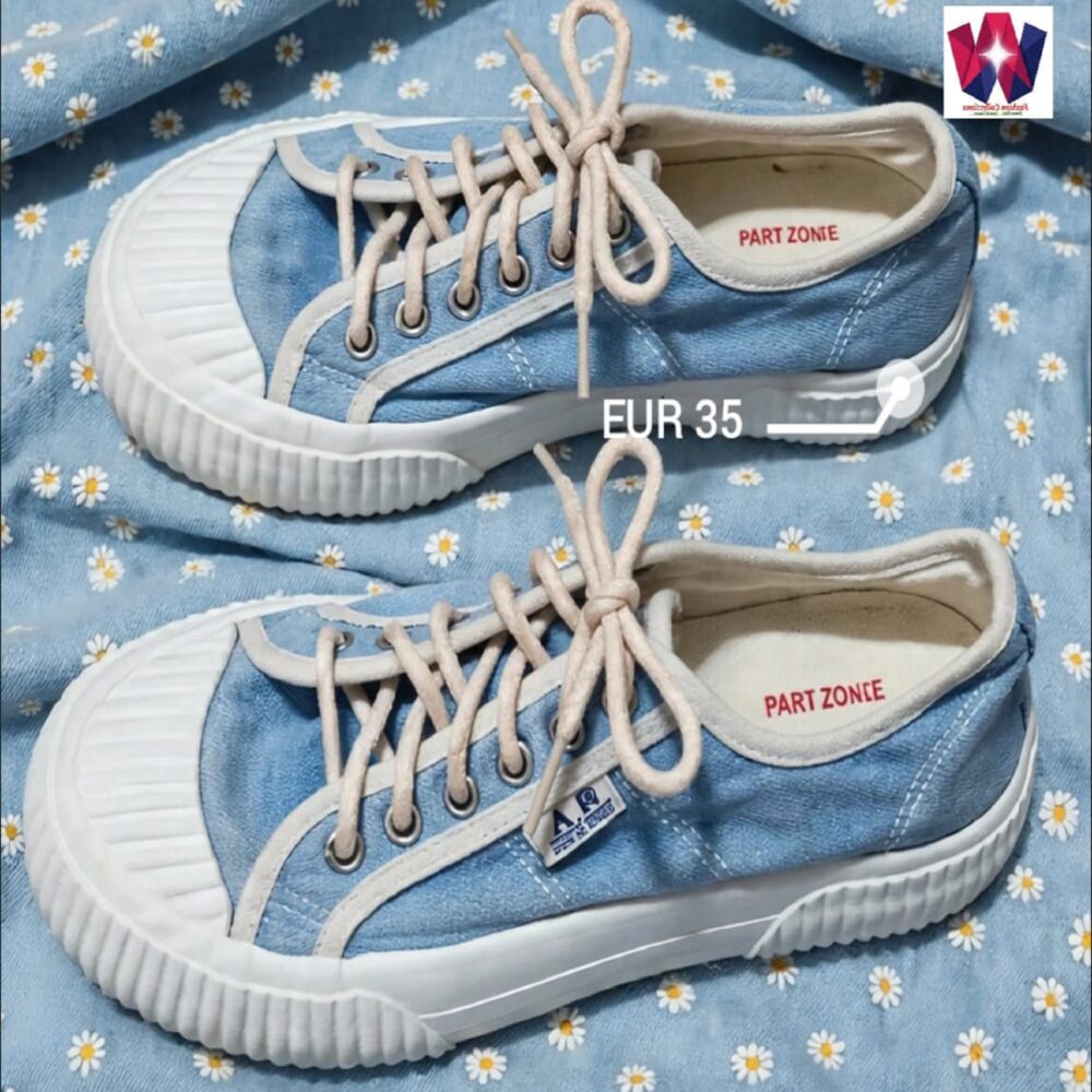 Blue and White Casual Canvas Sneakers