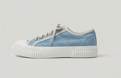 Blue and White Casual Canvas Sneakers - Image 2