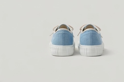 Blue and White Casual Canvas Sneakers - Image 3
