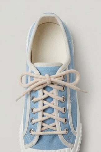 Blue and White Casual Canvas Sneakers - Image 4