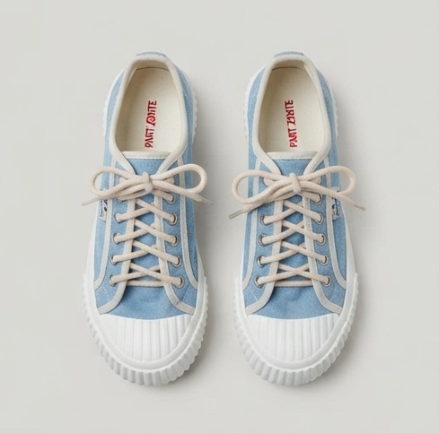 Blue and White Casual Canvas Sneakers - Image 7