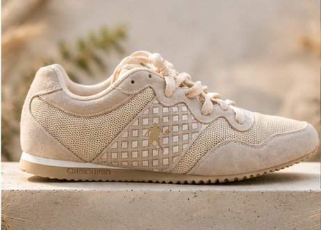 Cream & Beige Mesh Low-Top Casual Sneakers - Image 2