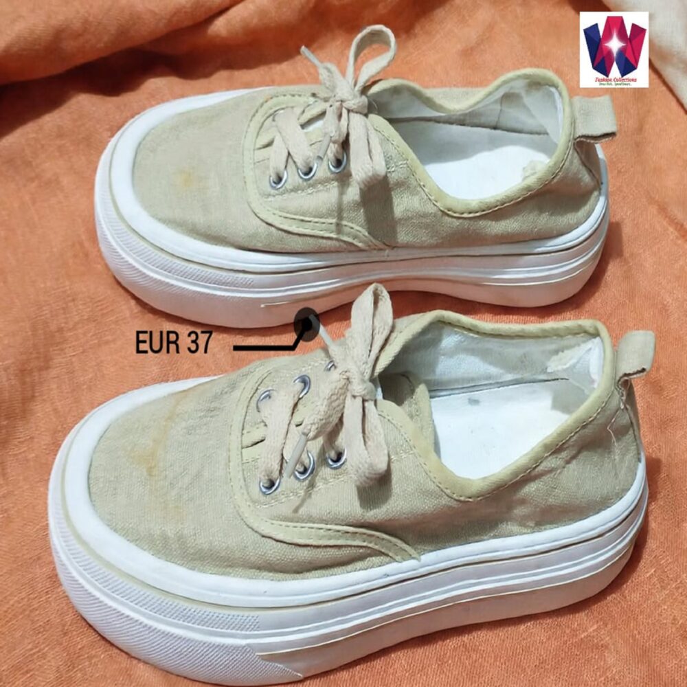 Fashion Collections Greenish-White Casual Platform Sneakers