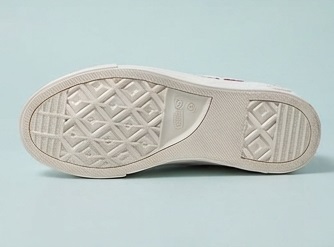 White Casual Platform Sneakers with Red Striped Logo - Image 6