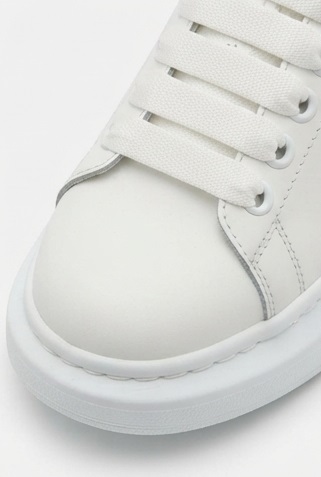 White & Light Blue Lace-Up Casual Sneakers - Image 5