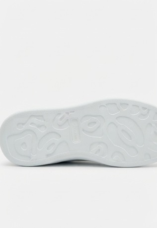White & Light Blue Lace-Up Casual Sneakers - Image 6