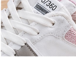 White & Pink Casual Lace-Up Sneakers - Image 6