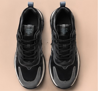 Men’s Black & Grey Casual Lace-Up Running Sneakers - Image 5