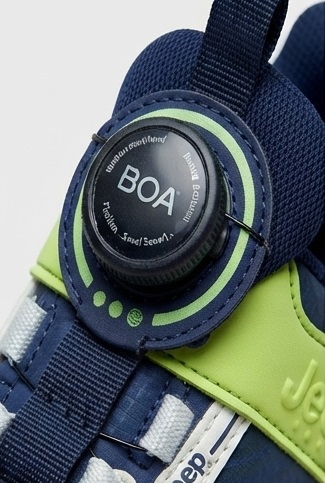 Navy Blue and Lime Green Jeep BOA Dial Athletic Sneakers - Image 3