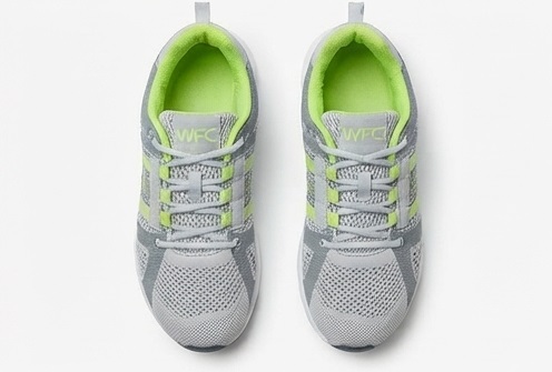 Grey and Lime Green Athletic Running & Training Shoes - Image 3