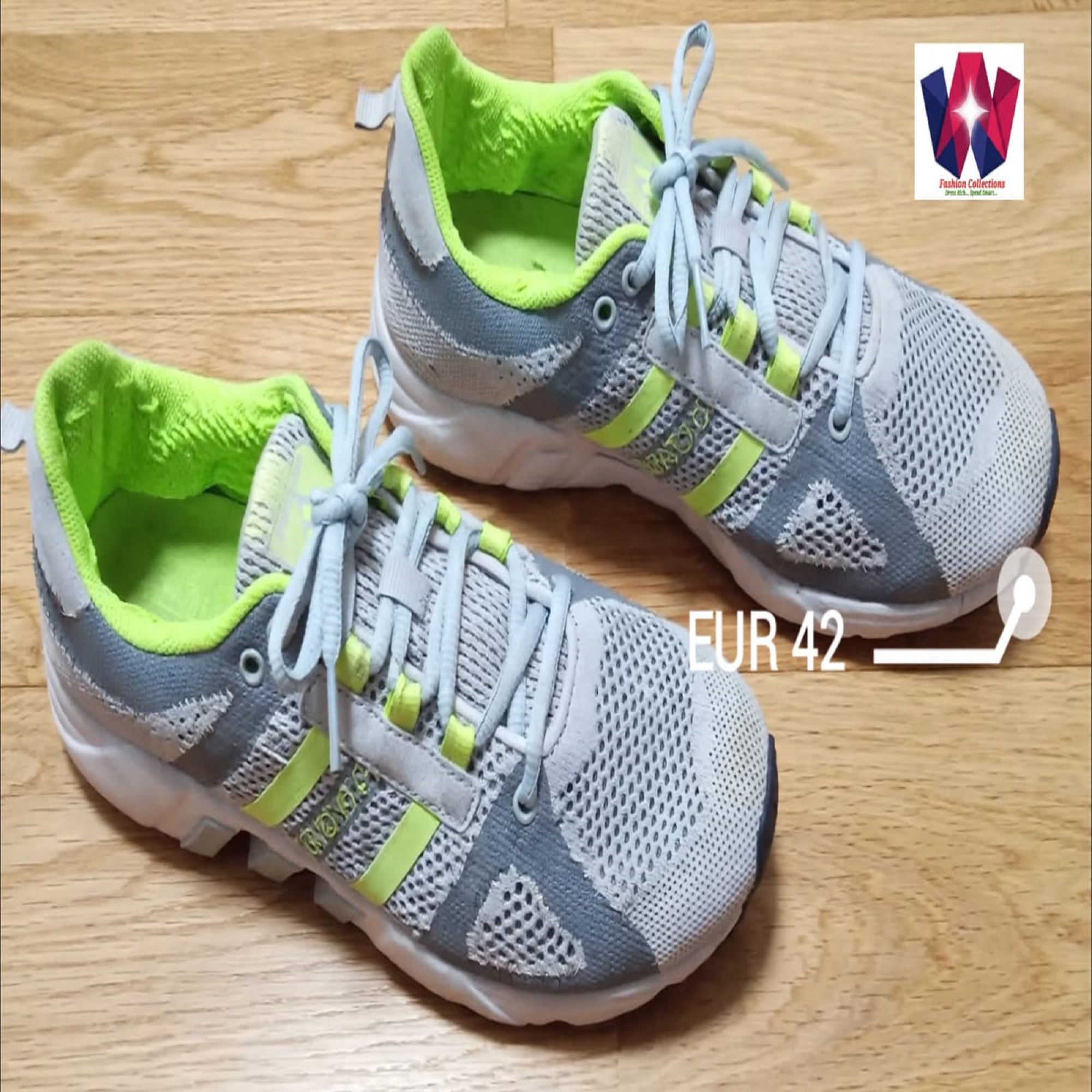 Grey and Lime Green Athletic Running & Training Shoes