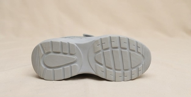 Grey Mesh Platform Athletic Sneakers with Velcro Strap - Image 5