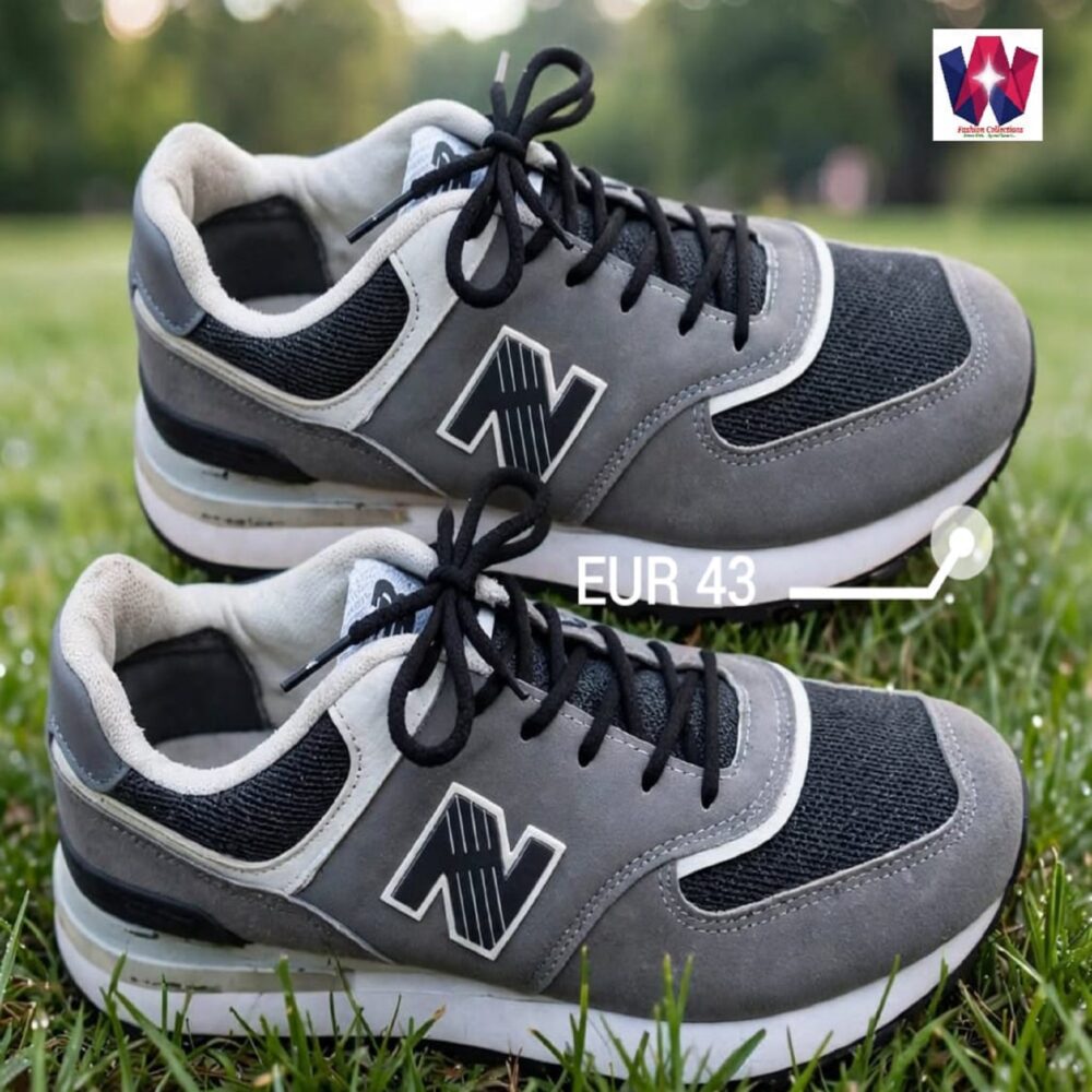 Grey & Black Lace-Up Mesh Casual Sneakers