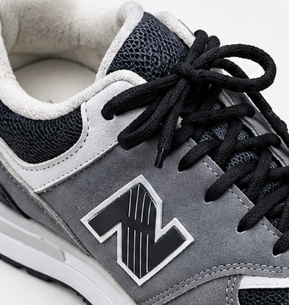 Grey & Black Lace-Up Mesh Casual Sneakers - Image 6