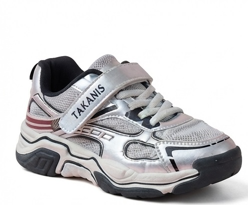 Silver and White Takanis Athletic Platform Sneakers - Image 2