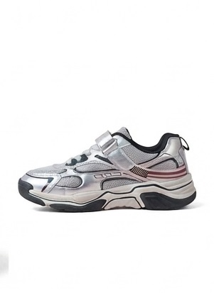 Silver and White Takanis Athletic Platform Sneakers - Image 3