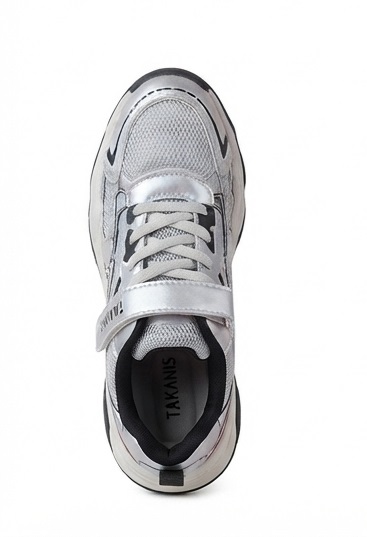 Silver and White Takanis Athletic Platform Sneakers - Image 5